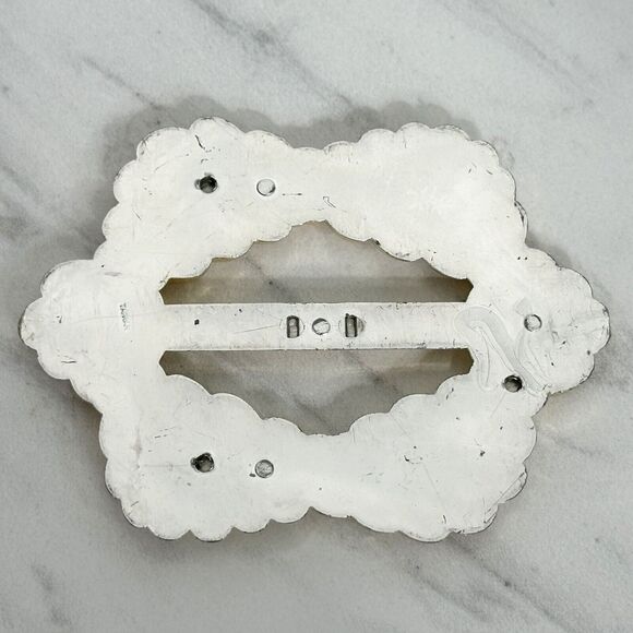 Vintage Metallic Gold Plastic Scarf Slide Shirt Tie Bar Belt Buckle - Picture 12 of 14